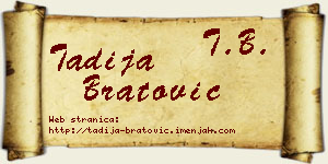Tadija Bratović vizit kartica